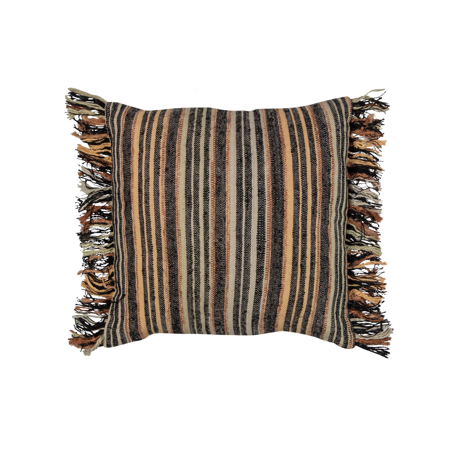 Basiclabel Kussen Lits - Katoen - Zwart|Naturel - 45x45x10