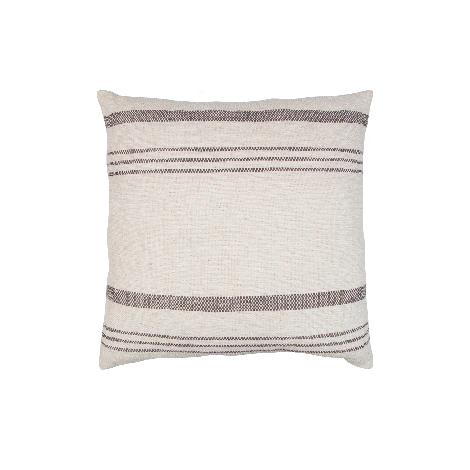 Basiclabel Kussen Regel - Katoen - Crème|Grijs - 60x60x10