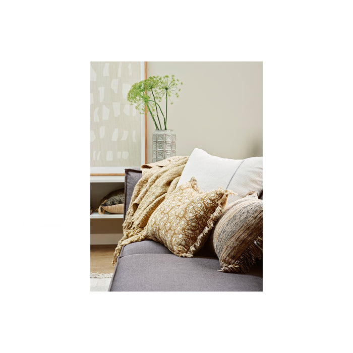 Basiclabel Kussen Reef - Katoen - Crème|Grijs - 60x60x10