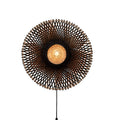 GOOD&MOJO Kalimantan Wandlamp Rond - Ø60cm - Zwart / Bamboe