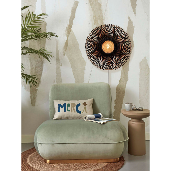 GOOD&MOJO Kalimantan Wandlamp Rond - Ø60cm - Zwart / Bamboe