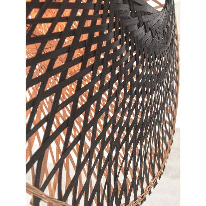 GOOD&MOJO Kalimantan Wandlamp Rond - Ø60cm - Zwart / Bamboe