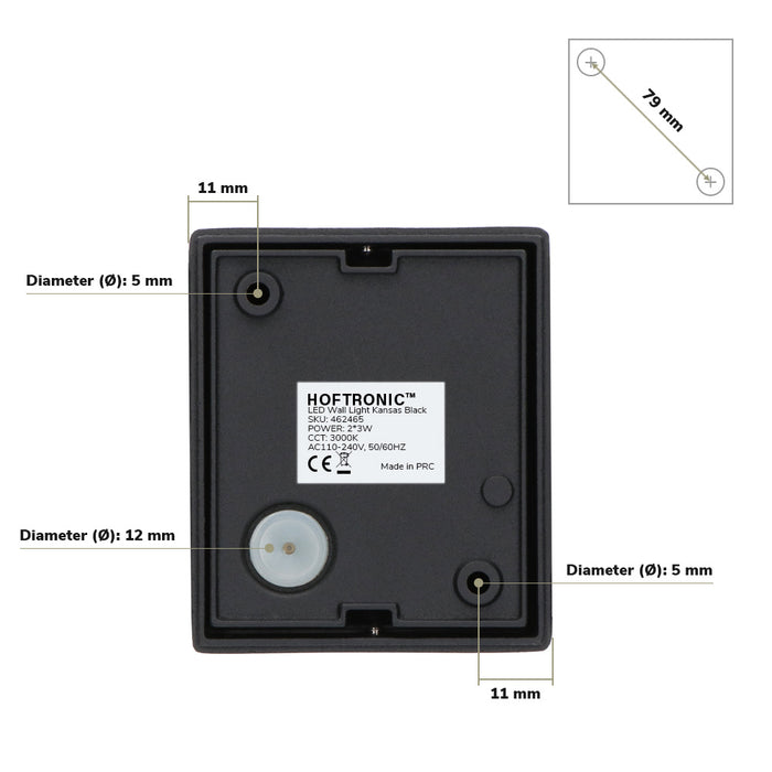 HOFTRONIC Kansas LED Wandlamp dubbelzijdig IP65 Binnen en buiten