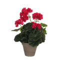Mica Decorations Geranium Kunstplant - H34 x Ø20 cm - Donkerroze