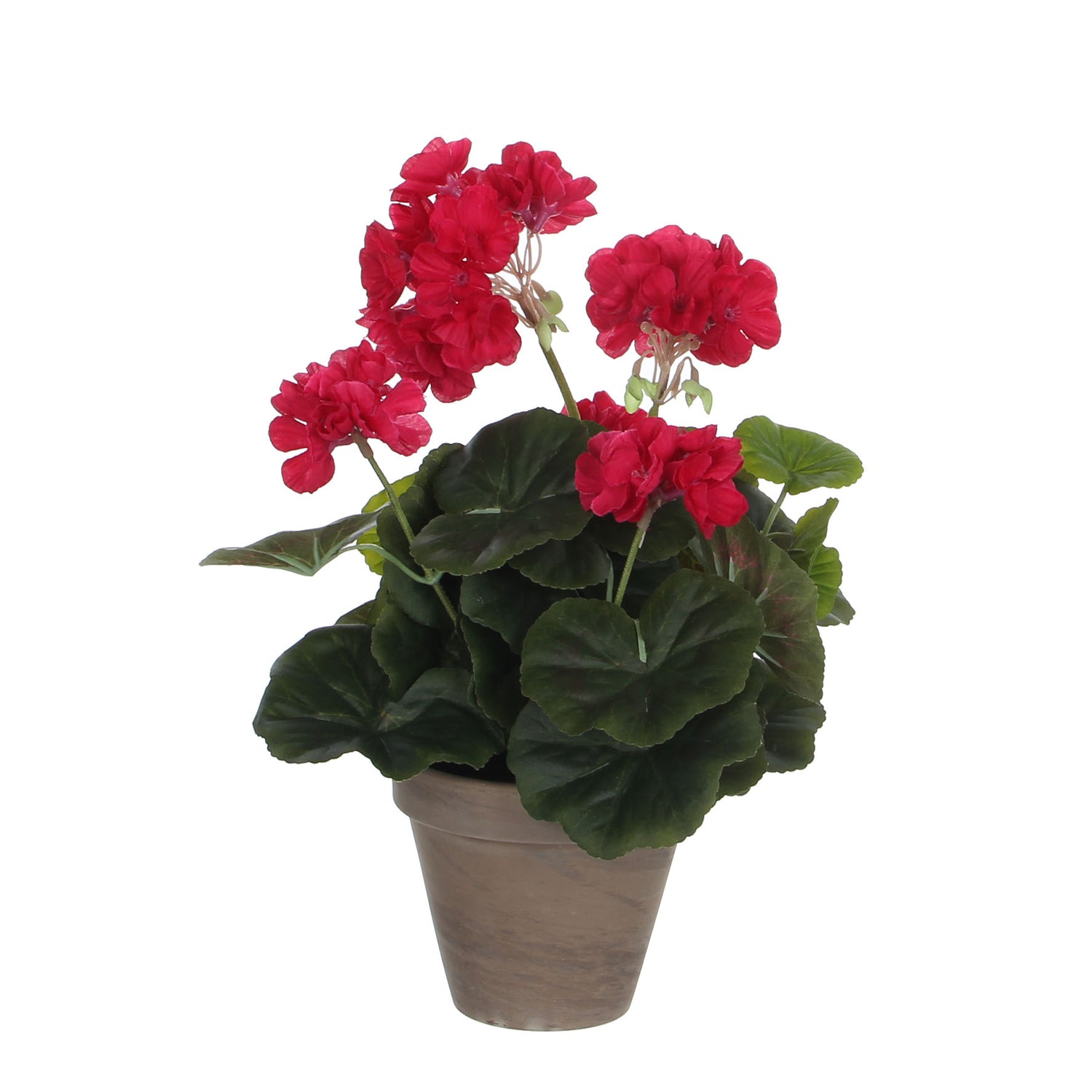 Mica Decorations Geranium Kunstplant - H34 x Ø20 cm - Donkerroze
