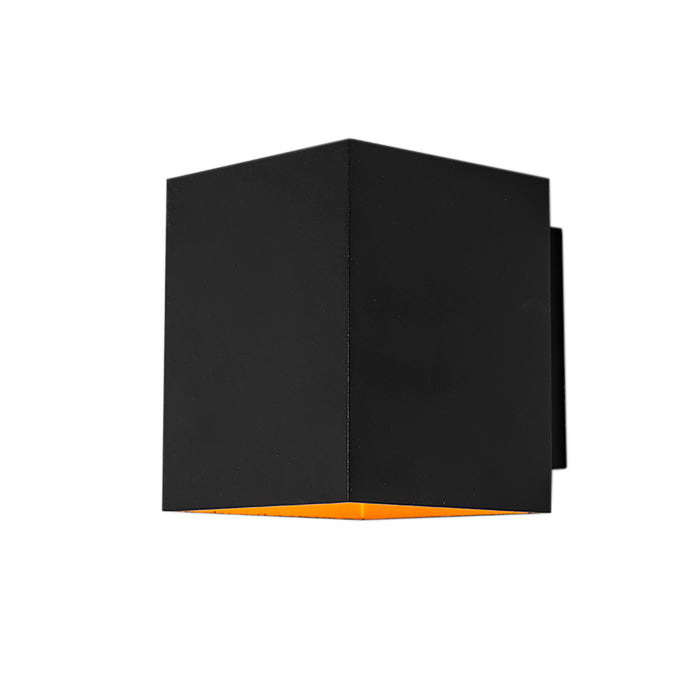 QAZQA Set van 2 design wandlampen zwart en goud vierkant - Sola