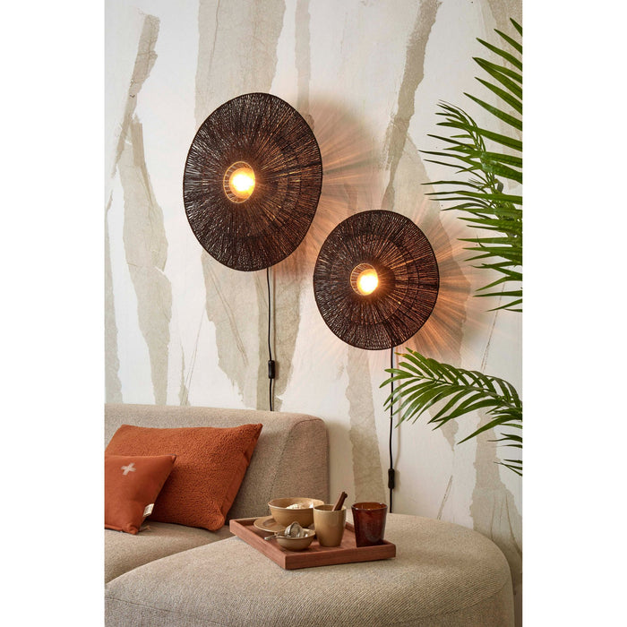 GOOD&MOJO Wandlamp Iguazu - Jute Zwart - Ø55cm
