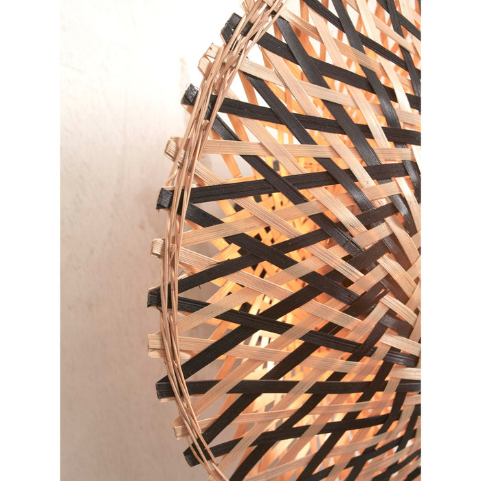 GOOD&MOJO Kalimantan Wandlamp Rond - Ø30cm  - Zwart / Bamboe