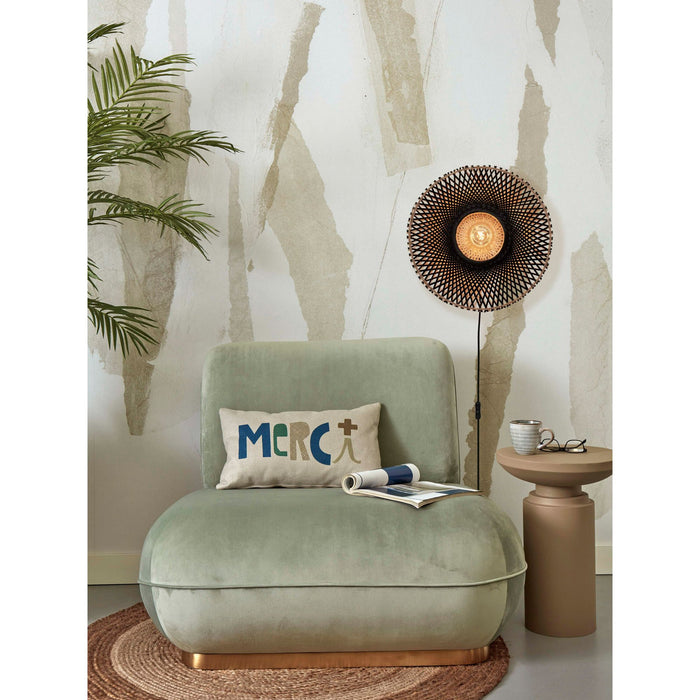 GOOD&MOJO Kalimantan Wandlamp Rond - Ø44cm - Zwart / Bamboe