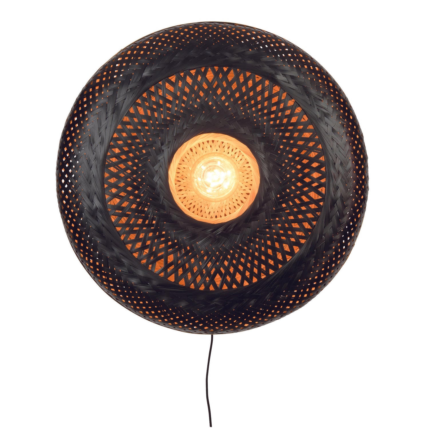 GOOD&MOJO Wandlamp Palawan - Bamboe Zwart - Ø60cm