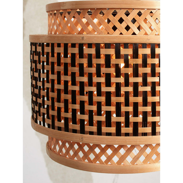 GOOD&MOJO Plafonniere Bhutan - Bamboe|Zwart - Ø25cm