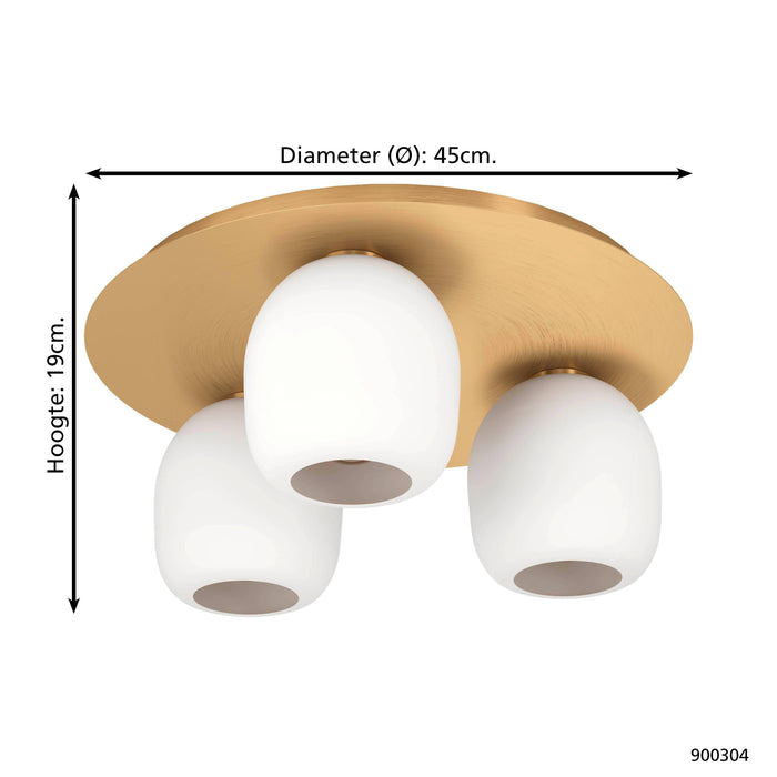 EGLO Manzanares Plafondlamp - E27 - Ø 45 cm - Wit|Goud