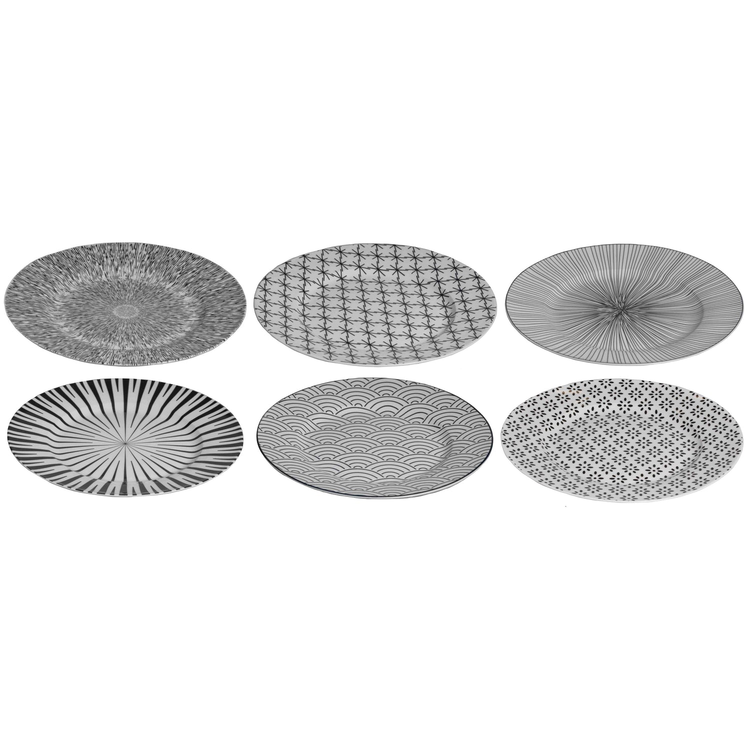 Studio Tavola Dinerborden Black Sailor ø 26.5 cm - 6 Stuks