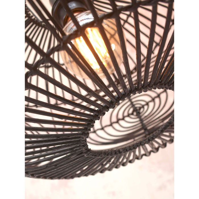 GOOD&MOJO Plafonniere Madeira - Rotan Zwart - Ø48cm