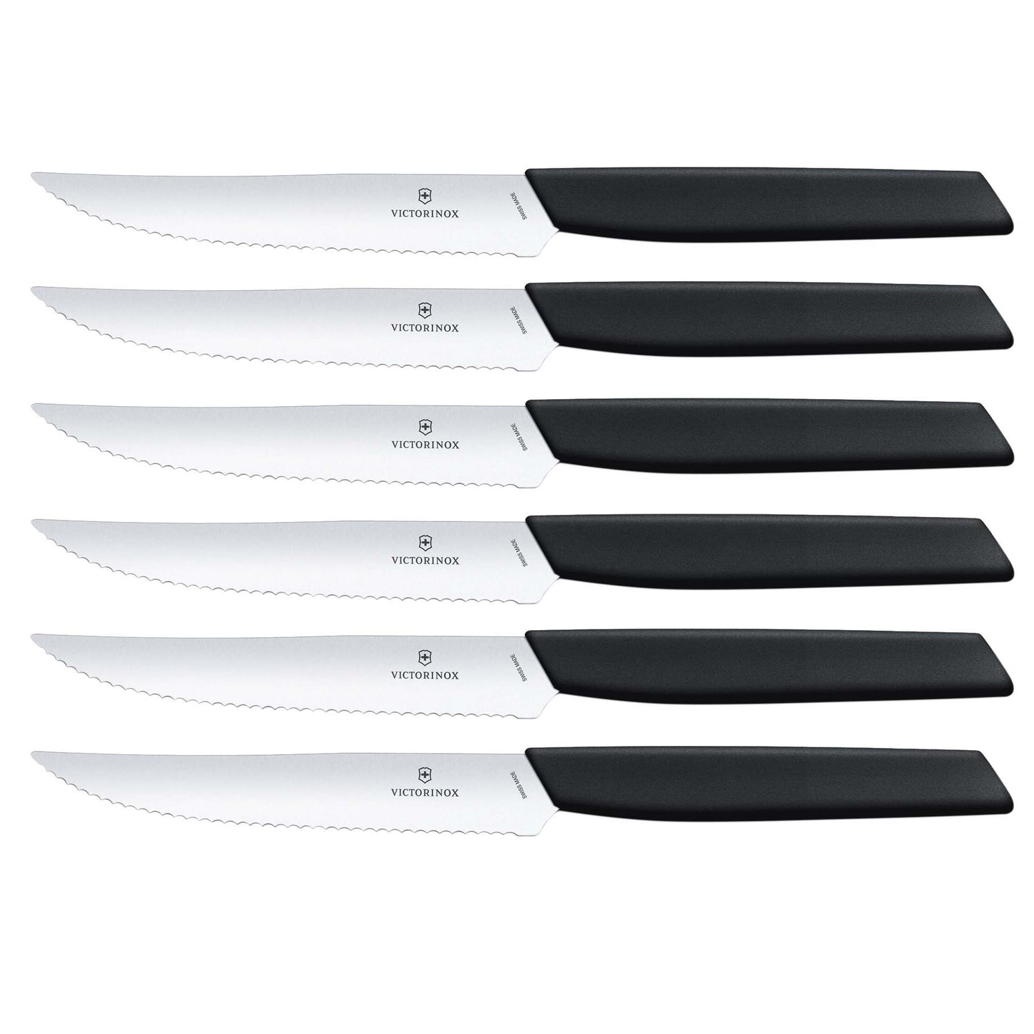 Victorinox Swiss Modern Steakmessen - 6-delig - RVS|Zwart - Kartel