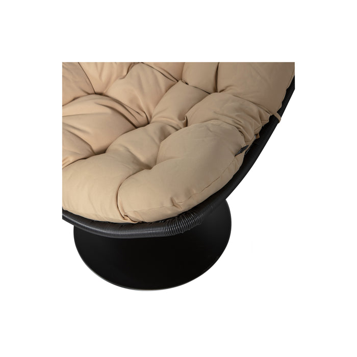 WOOOD Draaifauteuil Buiten Vive - Rattan - Zand|Zwart - 37x63x46