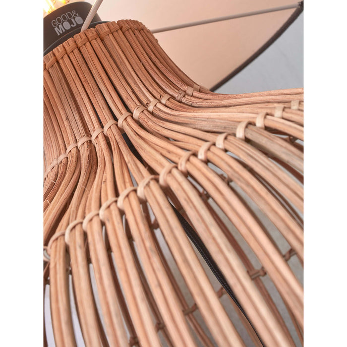GOOD&MOJO Tafellamp Kalahari - Zwart|Rotan - Ø47cm