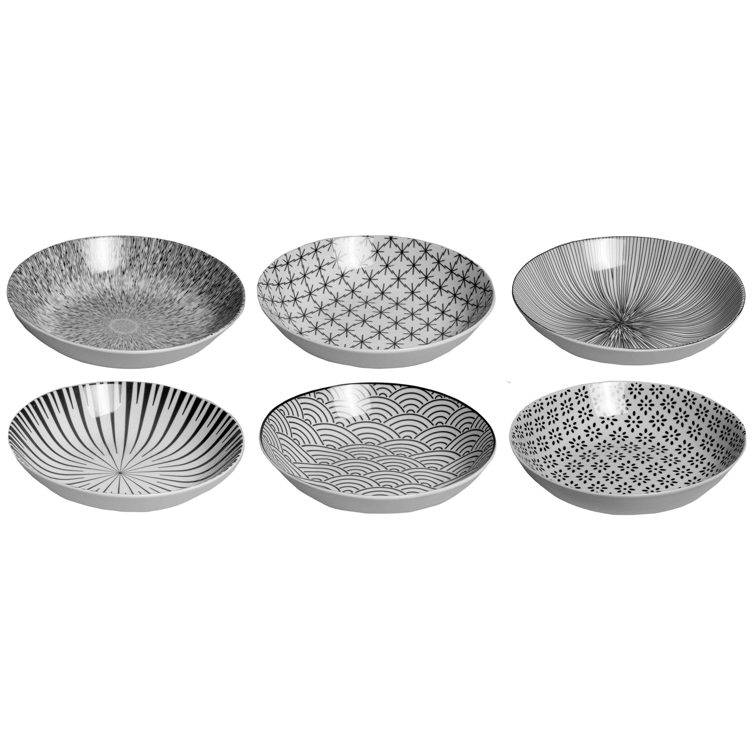 Studio Tavola Diepe Borden Black Sailor ø 21 cm - 6 Stuks