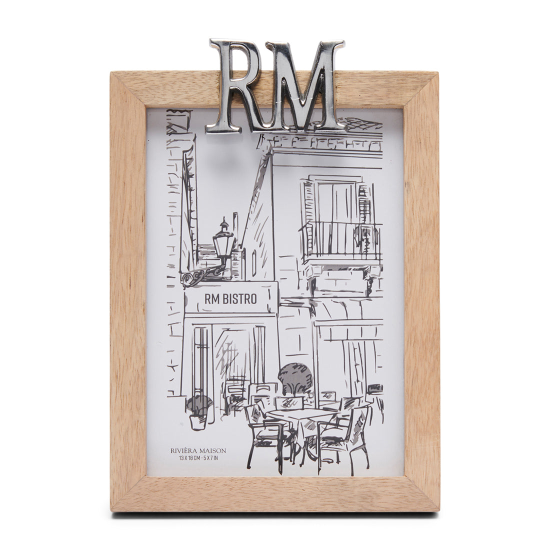 Riviera Maison Fotolijst 13x18 staand Zilver RM Logo - Logo - Bruin