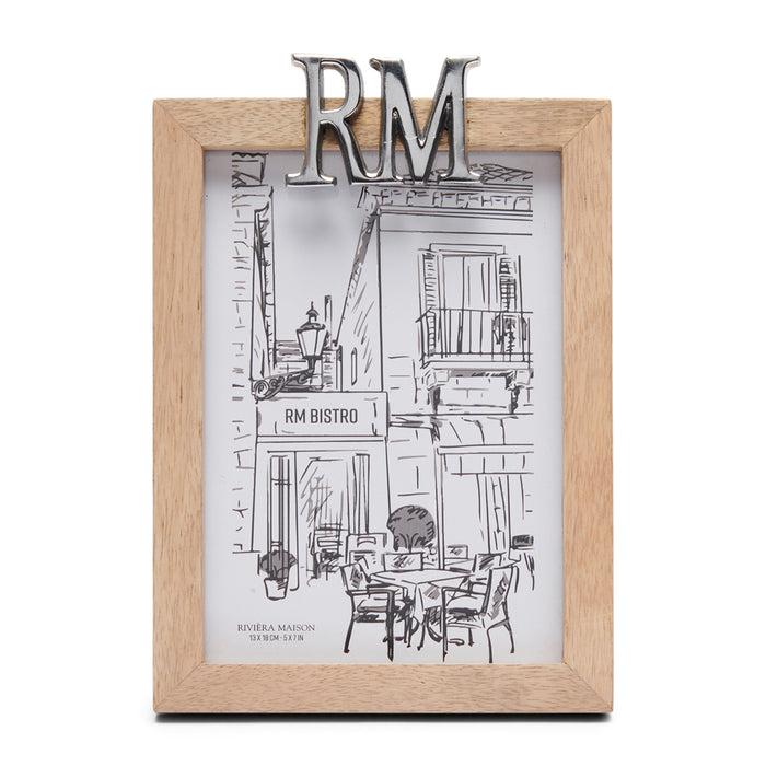 Riviera Maison Fotolijst 13x18 staand Zilver RM Logo - Logo - Bruin