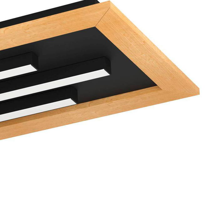 EGLO Tirrenara Plafondlamp - LED - 78 cm - Zwart|Bruin|Wit