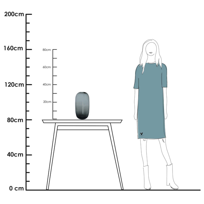 Vase The World Salzach grey Ø17 x H30 cm