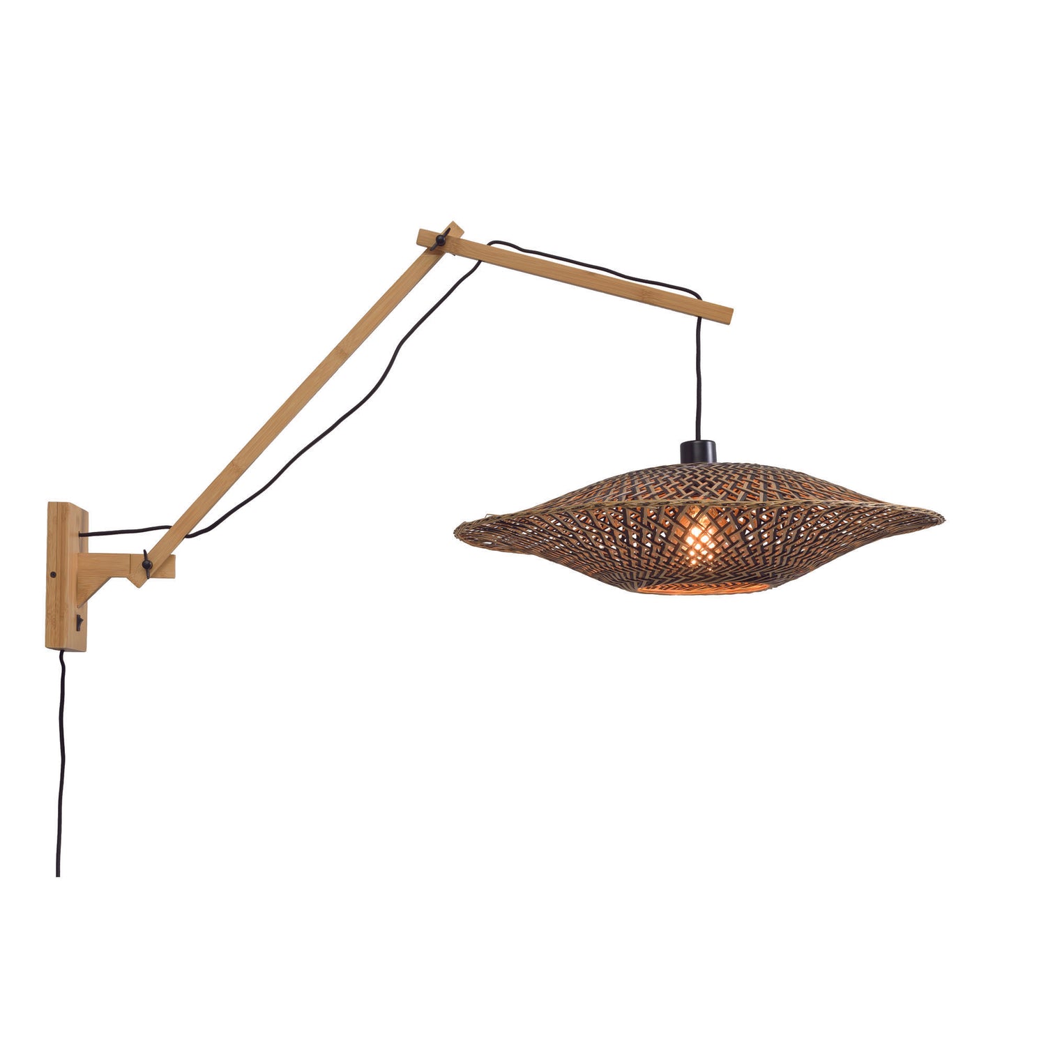 GOOD&MOJO Wandlamp Bali - Bamboe|Zwart - 105x60x55cm