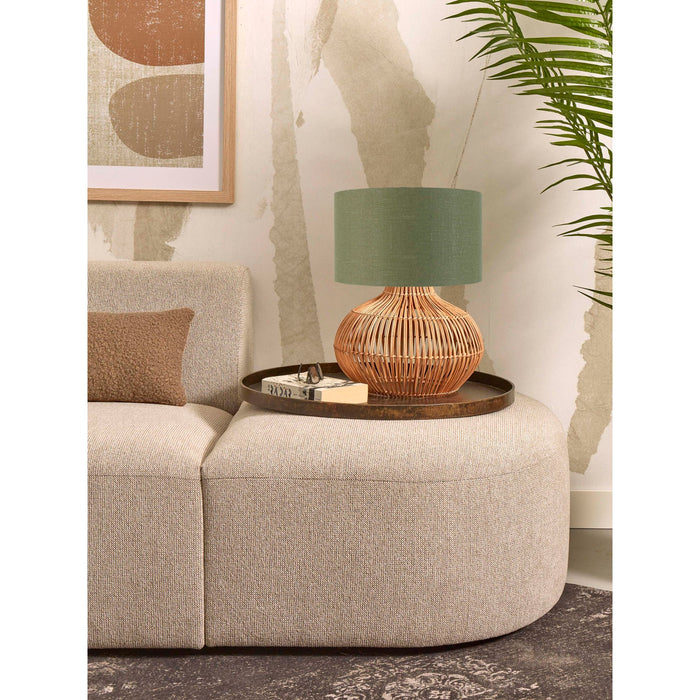 GOOD&MOJO Tafellamp Kalahari - Groen|Rotan - Ø32cm