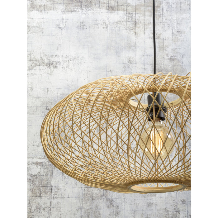 GOOD&MOJO Vloerlamp Cango - Bamboe Zwart|Naturel - 80x60x176cm