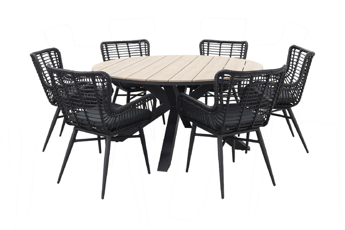 Garden Impressions Edison 148 cm. - ronde tuinset | Jasmine black