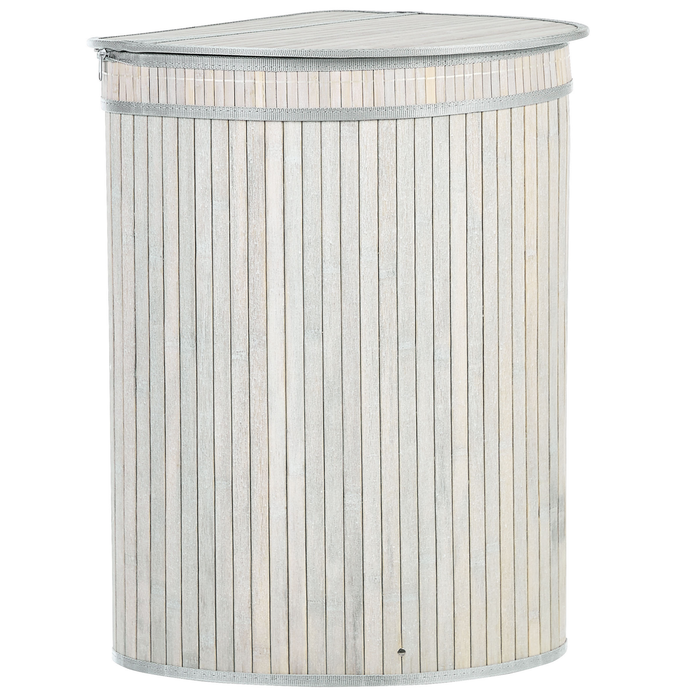 Beliani - BADULLA - Mand - Lichtgrijs - Bamboehout