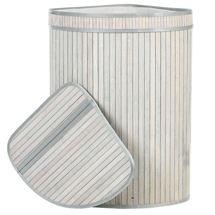 Beliani - BADULLA - Mand - Lichtgrijs - Bamboehout