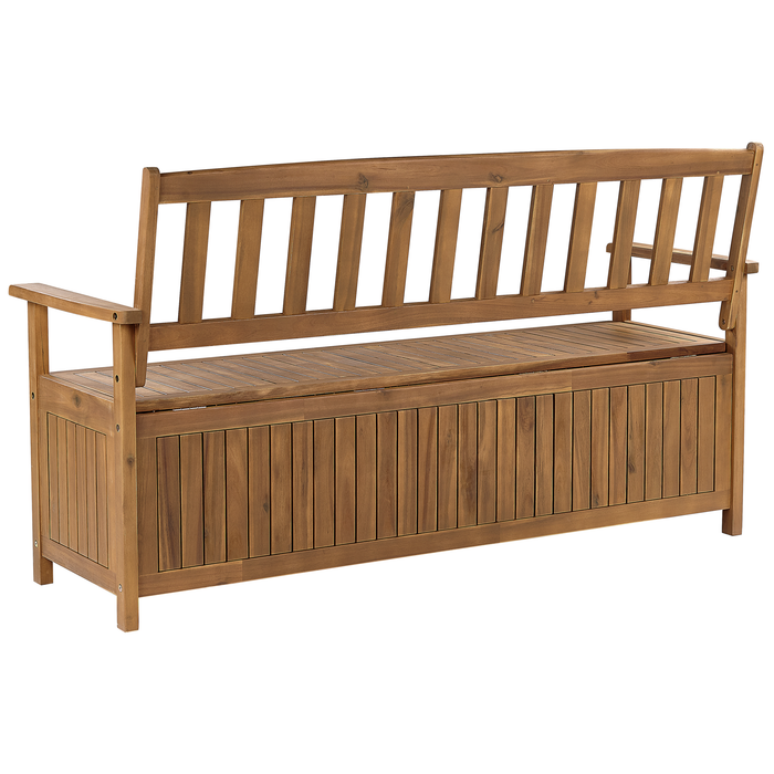 Beliani-SOVANA-Bank met opbergruimte-Lichte houtkleur-Acaciahout