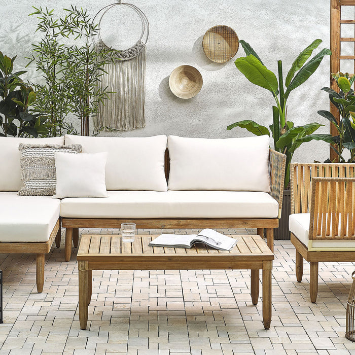 Beliani - CREMONA - Loungeset voor 4 - Lichte houtkleur - Acaciahout