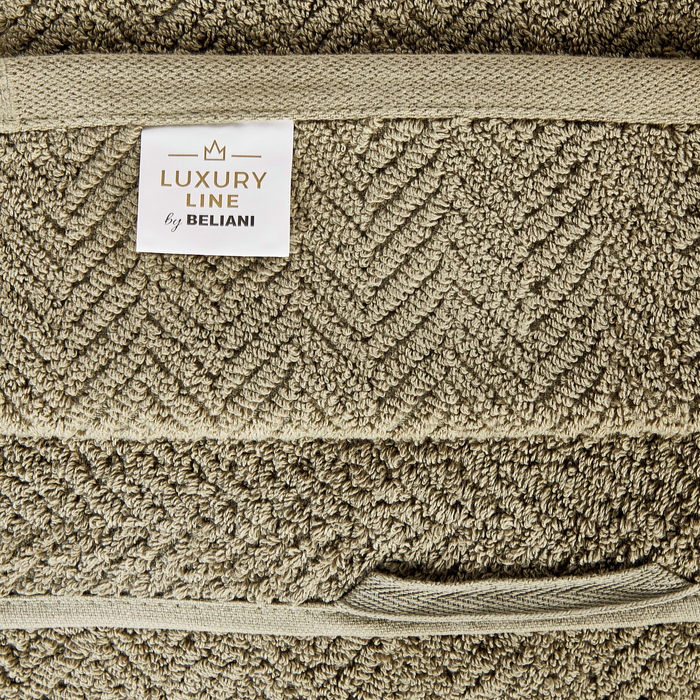 Beliani - MITIARO - Handdoek set van 2 - Olijfgroen - Katoen