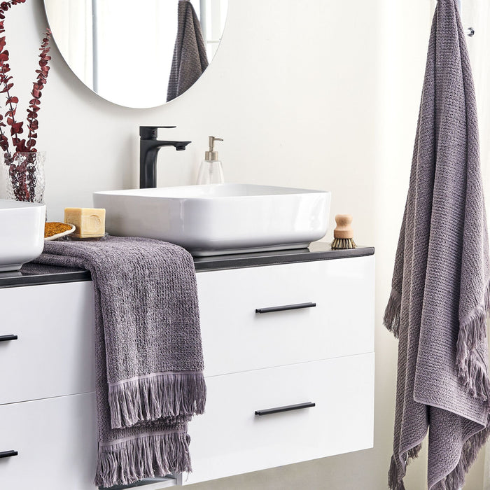 Beliani - ATIU - Handdoek set van 2 - Grijs - Katoen