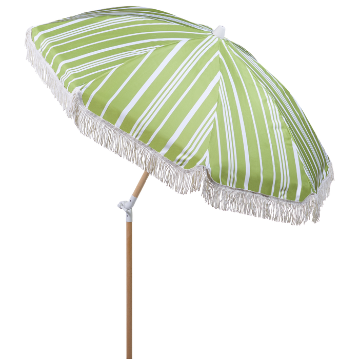 Beliani - MONDELLO - Parasol - Groen|Wit - Polyester