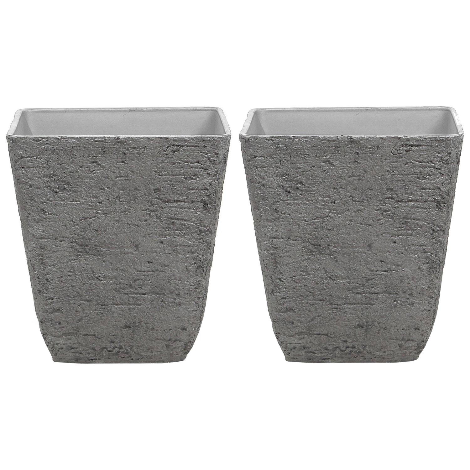 Beliani - DELOS - Bloempot set van 2 - Grijs - 49 cm - Stenenmix