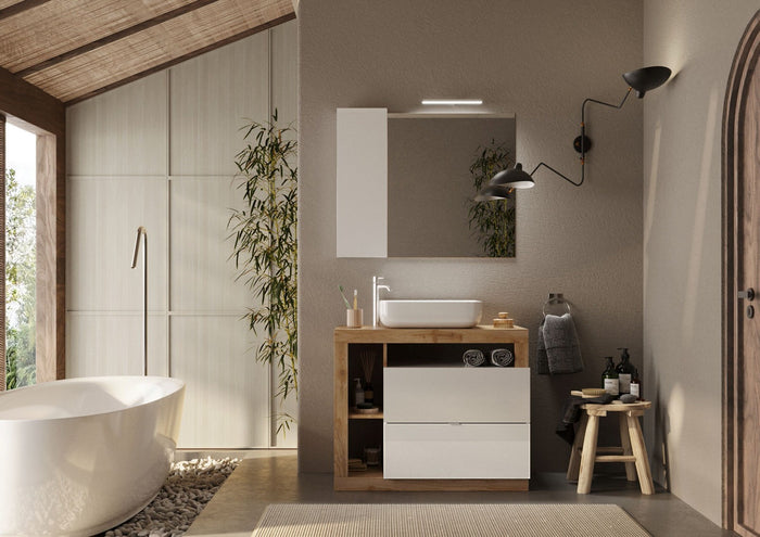 Benvenuto Design Hamburg 92 cm Eiken Staand Wastafel en Onderkast