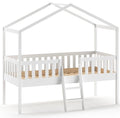 Vipack Dallas Huisbed Verhoogd met Ladder Wit