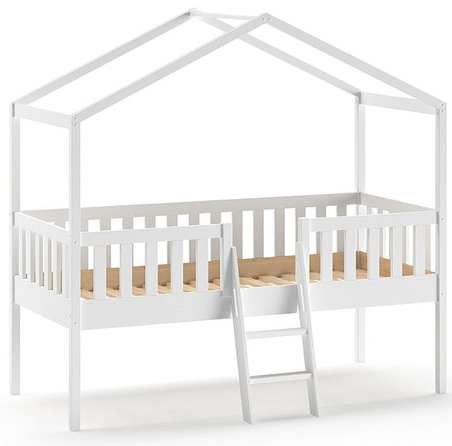 Vipack Dallas Huisbed Verhoogd met Ladder Wit