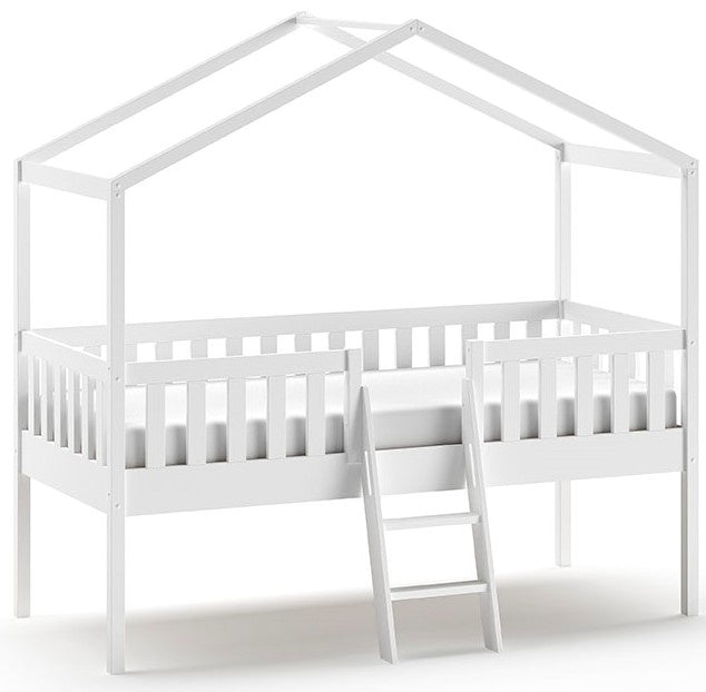 Vipack Dallas Huisbed Verhoogd met Ladder Wit