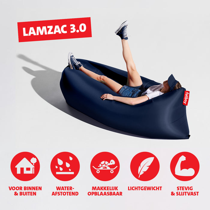 Air lounger - Luchtzak - Oplaasbare Zitzak Lamzac 3.0 - Blauw