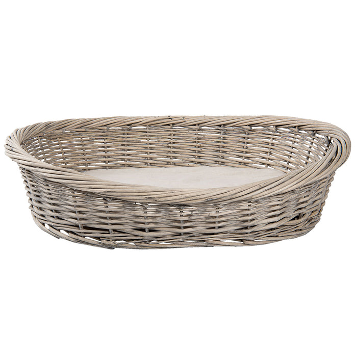 Clayre & Eef Hondenmand 74x57x19 cm Grijs Rotan