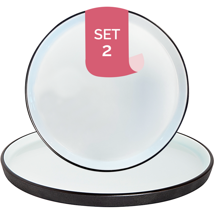 Maastricht Porselein Bord Cosmic 25 cm Zwart Wit Porselein 2 stuks