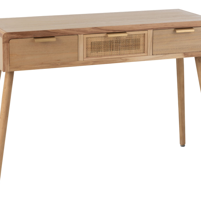 J-Line Console 3 Lades Paulownia|Rattan Naturel