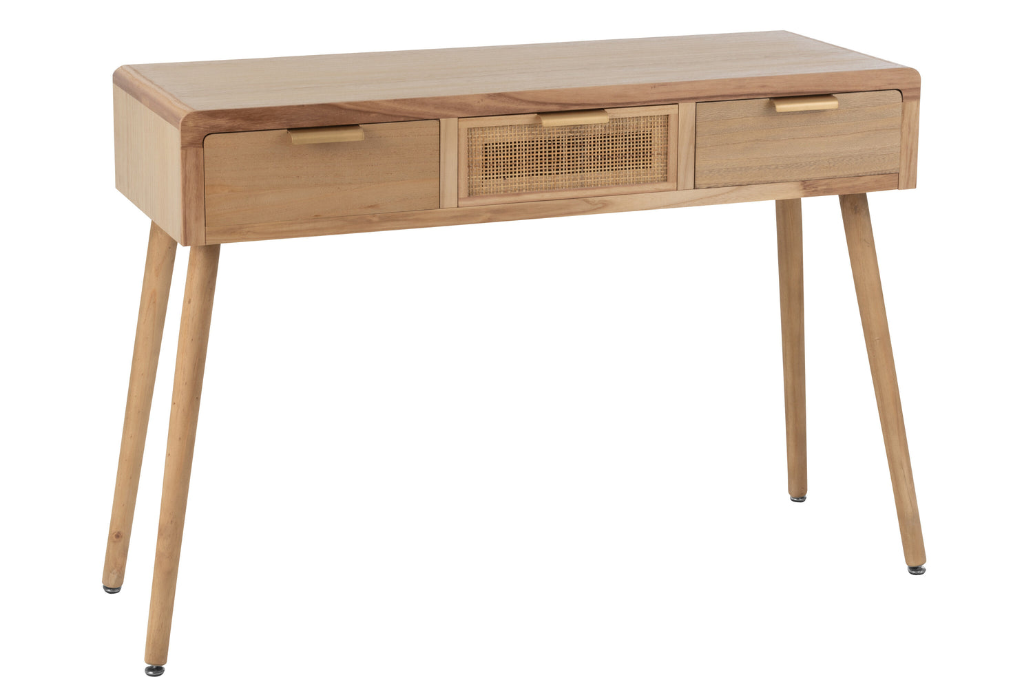 J-Line Console 3 Lades Paulownia|Rattan Naturel