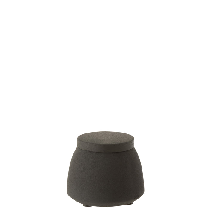 J-Line voorraadpot - metaal - blinkend zwart - small