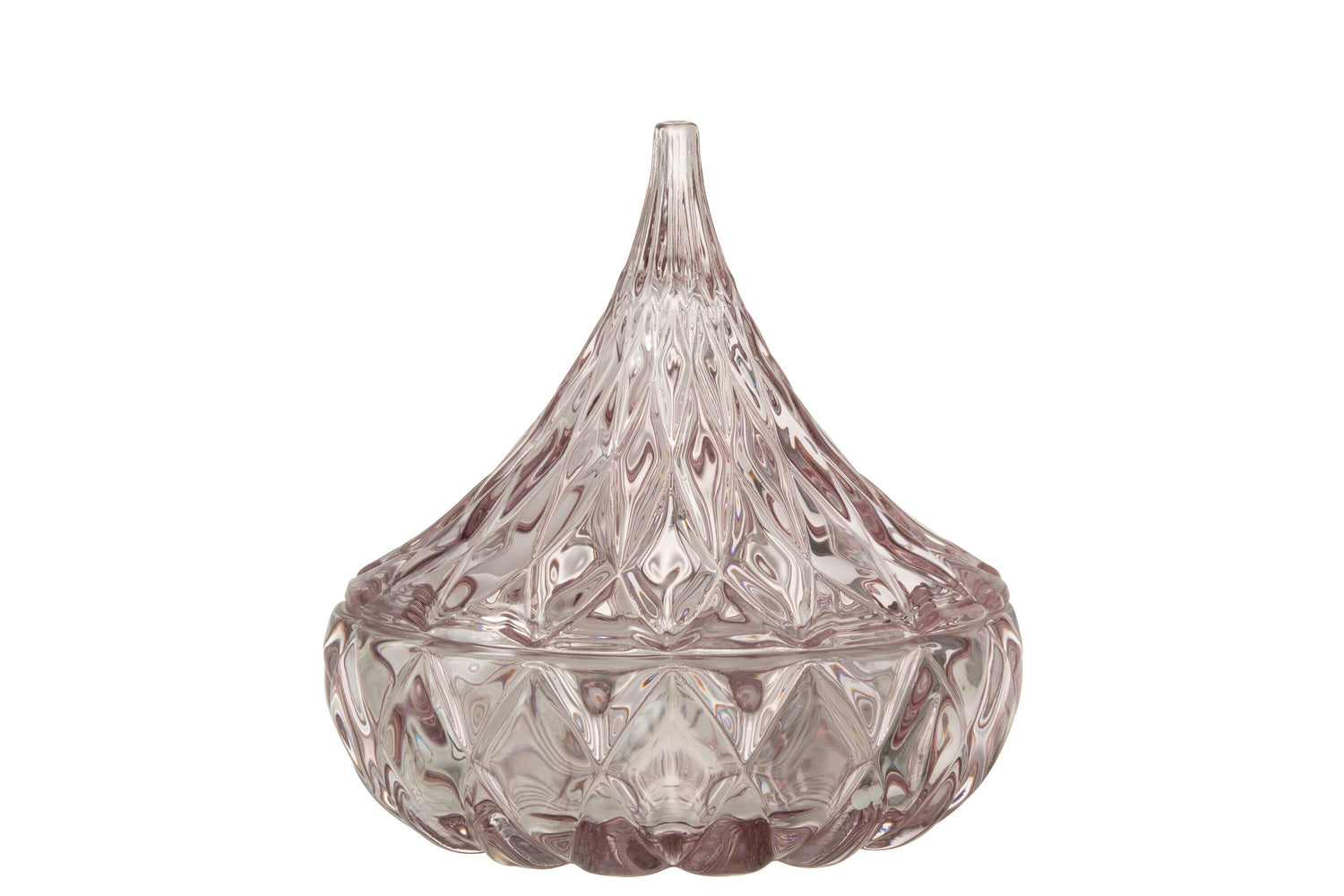 J-Line voorraadpot Puntig Geslepen - glas - roze