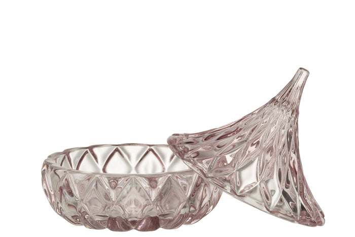 J-Line voorraadpot Puntig Geslepen - glas - roze